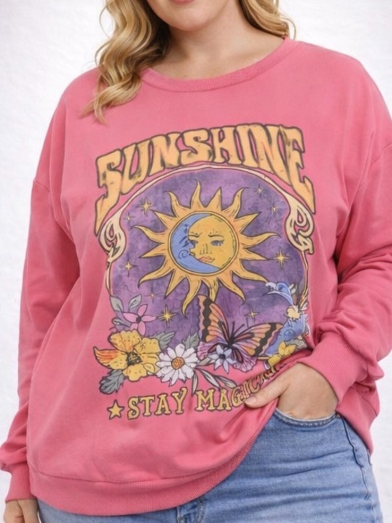 SHEIN Tops - Women’s Plus Size Sweatshirt with Graphic Design - Size 7X